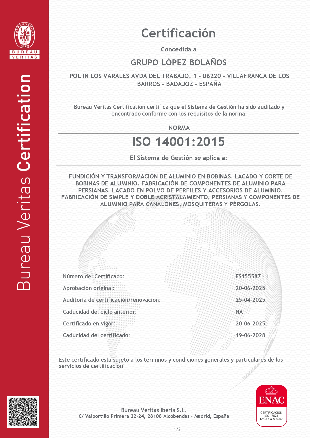 Certificado ISO 14001
